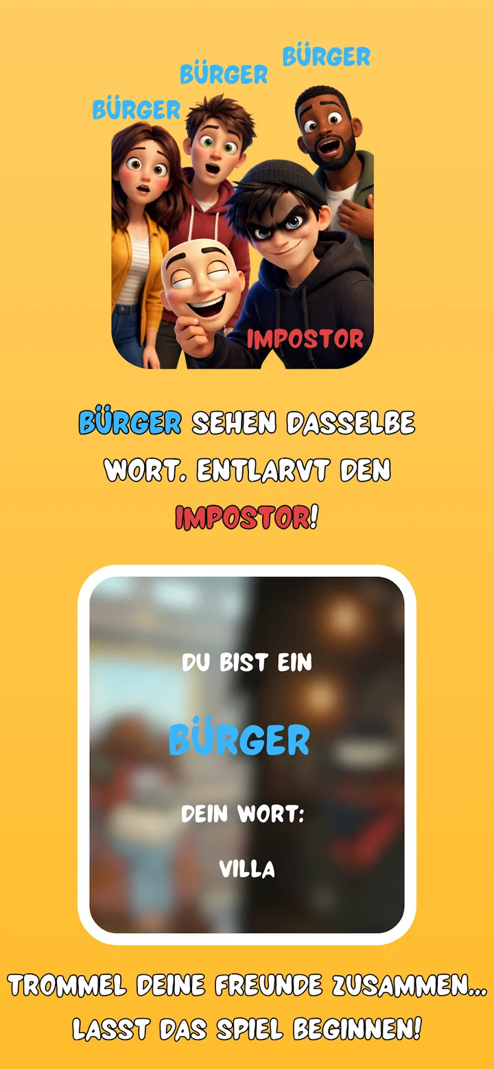 Wortenthüllung für Bürger in Impostor