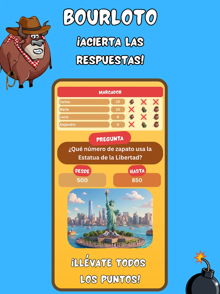 Pantalla de respuesta por rango de Bourloto