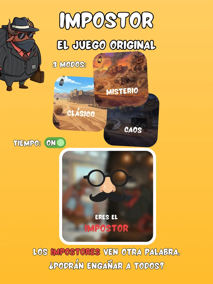 Pantalla de revelación de rol de Impostor